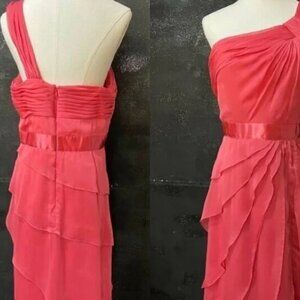 Adrianna Papell One-Shoulder Coral Dress